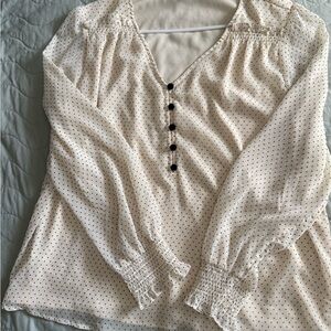 Loft Cream Polka Dot Women's Top